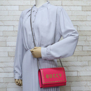 Gucci Leather Pink Shoulder Guccy Sega Bag